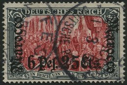 DP IN MAROKKO 33 O, 1905, 6 P. 25 C. Auf 5 M., Ohne Wz., Stempel FES, Pracht, Mi. 260.- - Deutsche Post In Marokko
