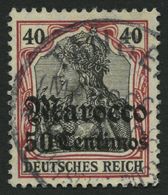 DP IN MAROKKO 40 O, 1908, 50 C. Auf 40 Pf., Mit Wz., Pracht, Gepr. Starauschek, Mi. 180.- - Morocco (offices)