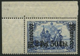 DP IN MAROKKO 44 **, 1906, 2 P. 50 C. Auf 2 M., Mit Wz., Linke Obere Bogenecke, Falzrest Im Oberrand, Marke Postfrisch, - Morocco (offices)