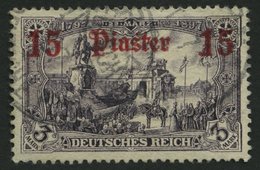 DP TÜRKEI 34b O, 1905, 15 Pia. Auf 3 M., Ohne Wz., Normale Zähnung, Pracht, Mi. 70.- - Turchia (uffici)