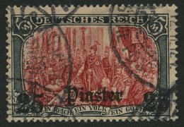 DP TÜRKEI 47b O, 1908, 25 Pia. Auf 5 M., Mit Wz., Karmin Quarzend, Pracht, Gepr. Steuer, Mi. 100.- - Deutsche Post In Der Türkei