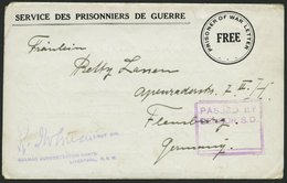 DEUTSCH-NEUGUINEA 1918, Vordruckfaltbrief Aus Dem Lager HOLDSWORTHY Nach Flensburg Mit Blauem Zensurstempel GERMAN CONCE - Nuova Guinea Tedesca