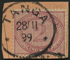 DEUTSCH-OSTAFRIKA VO 37f BrfStk, 1899, 2 M. Rötlichkarmin, K1 TANGA, Postabschnitt, Pracht, Gepr. Pauligk - África Oriental Alemana
