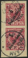 DEUTSCH-OSTAFRIKA 8b Paar BrfStk, 1896, 5 P. Auf 10 Pf. Rotkarmin Im Senkrechten Paar, K1 DAR-ES-SALAAM, Prachtbriefstüc - Deutsch-Ostafrika