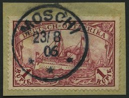 DEUTSCH-OSTAFRIKA 19 BrfStk, 1901, 1 R. Dunkellilarot, Stempel MOSCHI, Prachtbriefstück, Mi. (60.-) - Afrique Orientale