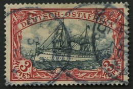 DEUTSCH-OSTAFRIKA 21b O, 1901, 3 R. Dunkelrot/grünschwarz, Ohne Wz., Stempel BUKOBA, Große Jahreszahl 15, Pracht - German East Africa
