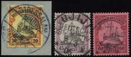 DEUTSCH-OSTAFRIKA 26,28/9 O, 1905, 20, 45 Und 60 H. Kaiseryacht, Ohne Wz., 3 Prachtwerte, Mi. 185.- - German East Africa