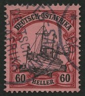 DEUTSCH-OSTAFRIKA 29 O, 1905, 60 H. Dunkelrötlichkarmin/braunschwarz Auf Mattkarminrot, Ohne Wz., Pracht, Mi. 120.- - Deutsch-Ostafrika