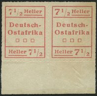DEUTSCH-OSTAFRIKA IV W2 (*), 1916, 71/2 H. Rot, Type II Und I, Im Waagerechten Paar Mit Unterrand, Pracht, Mi. 250.- - Deutsch-Ostafrika