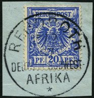 DSWA VS 48dIV BrfStk, 1894, 20 Pf. Violettultramarin Mit Bisher Nicht Gelistetem Seltenen Plattenfehler IV Mittlere Kral - África Del Sudoeste Alemana