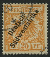 DSWA 9a O, 1899, 25 Pf. Gelblichorange, Pracht, Gepr. Pfenninger, Mi. 500.- - Africa Tedesca Del Sud-Ovest