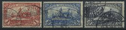 DSWA 20-22 O, 1901, 1 - 3 M. Kaiseryacht, Ohne Wz., 3 Werte Normale Zähnung, Pracht, Mi. 143.- - German South West Africa