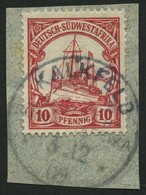 DSWA 26 BrfStk, KALKFELD Auf 10 Pf. Karminrot, Prachtbriefstück - German South West Africa