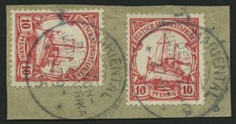 DSWA 26 O, MARIENTAL, 2x Auf Briefstück Mit 10 Pf. Karminrot, Pracht - Sud-Ouest Africain Allemand