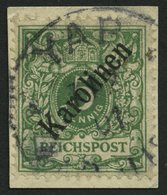 KAROLINEN 2I BrfStk, 1899, 5 Pf. Diagonaler Aufdruck, Stempel YAP, Prachtbriefstück, Fotoattest Jäschke-L., Mi. (750.-) - Carolines