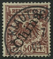 KIAUTSCHOU M 6II O, 1901, 50 Pf. Steiler Aufdruck, Stempel KIAUTSCHOU DP **, Normale Zähnung, Pracht - Kiauchau