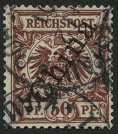 KIAUTSCHOU M 6II O, 1901, 50 Pf. Steiler Aufdruck, Stempel TSINGTAU KIAUTSCHOU *a, Pracht - Kiautchou