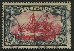 KIAUTSCHOU 17 O, 1901, 5 M. Grünschwarz/bräunlichkarmin, Stempel LITSUN, Pracht, Mehrfach Signiert, Mi. 800.- - Kiautchou