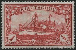 KIAUTSCHOU 24 *, 1905, 1/2 $ Dunkelkarminrot, Ohne Wz., Falzrest, Pracht, Mi. 85.- - Kiauchau