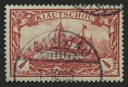 KIAUTSCHOU 24 O, 1905, 1/2 $ Dunkelkarminrot, Ohne Wz., Pracht, Gepr. Jäschke-L., Mi. 100.- - Kiautchou