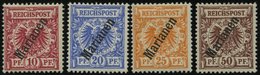 MARIANEN 3-6IIa *, 1900, 10 - 50 Pf. Steiler Aufdruck, Falzreste, 4 Prachtwerte, Mi. 205.- - Mariana Islands