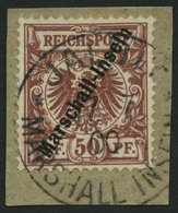 MARSHALL-INSELN 6II BrfStk, 1899, 50 Pf. Berliner Ausgabe, Stempel JALUIT 17.7.00 (Sorte II), Kabinettbriefstück, Fotoat - Marshall Islands