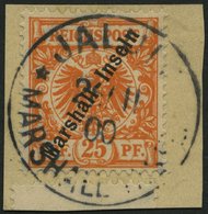 MARSHALL-INSELN 11b BrfStk, 1899, 25 Pf. Dunkelorange, Prachtbriefstück, Gepr. Jäschke-L., Mi. (70.-) - Marshall Islands