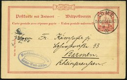 TOGO P 12 BRIEF, 1902, 10/10 Pf. Karmin, Ohne Kontrollzeichen, Von Amdschowe (Postamt Erst 1914 Vorgesehen) Nach Barmen, - Togo