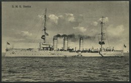 MSP VON 1914 - 1918 55 (S.M.S. STETTIN), 19.1.1915, Feldpostansichtskarte Von Bord Des Schiffes, Pracht - Marittimi