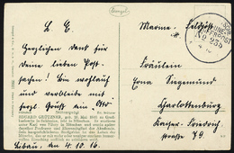 MSP VON 1914 - 1918 235 (2. Halbflottille Der Handelsschutzflottille), 4.10.1916, Feldpost-Künstlerkarte Nach Charlotten - Marítimo