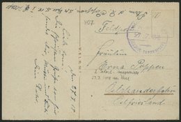 MSP VON 1914 - 1918 (12. Torpedoboots-Halbflottille), 27.7.1918, Violetter Briefstempel, Feldpost-Ansichtskarte Von Bord - Marittimi