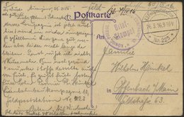 LETTLAND 2135I BRIEF, K.D. FELDPOSTSTATION NR. 223 **, Type I, 26.3.16, Auf Farbiger Ansichtskarte (Libau-Zollamt) Von M - Lettonia