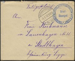 LETTLAND 2213I BRIEF, K.D. FELDPOSTSTATION NR. 280 **, Type I, 1.1.17, Auf Feldpostbrief Von Wainoden Nach Stadthagen, M - Letonia