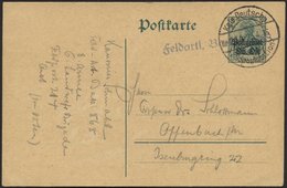 LETTLAND 2123 BRIEF, KaiS. DEUTSCHE FELDPOSTSTATION NR. 214, 2.4.16, Auf 5 Pf. Postgebiet-Ob-Ost-Ganzsachenkarte Von Mit - Lettonia