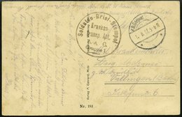 FELDPOST I.WK 1917, Feldpost-Ansichtskarte Mit L1 KRANKENTRANSPORTABTEILUNG A-A C. GRUPPE 1, Pracht - Used Stamps