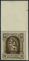 SAARGEBIET 194III **, 1934, 10 Fr. Volksabstimmung Mit Abart Fleck Auf Der 4. Windung Von Unten Auf Der Rechten Säule, P - Sonstige & Ohne Zuordnung