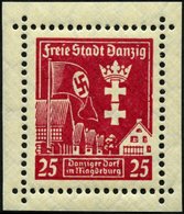 FREIE STADT DANZIG 274XI **, 1937, 25 Pf. Danziger Dorf Mit Abart Rechter Bildrand Eingekerbt, Pracht, Mi. 200.- - Autres & Non Classés