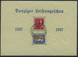 FREIE STADT DANZIG Bl. 3 O, 1937, Block Leistungsschau, Sonderstempel, Pracht, Mi. 110.- - Sonstige & Ohne Zuordnung