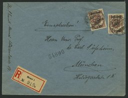 MEMELGEBIET 175 BRIEF, 1923, 30 C. Auf 500 M. Graulila, 2x Als Mehrfachfrankatur Auf Einschreibbrief Nach München, Prach - Klaipeda 1923