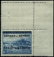 BÖHMEN UND MÄHREN 19LS **, 1939, 10 Kc. Pressburg Mit Senkrechtem Leerfeld, Pracht, Gepr. Gilbert, Mi. 80.- - Sonstige & Ohne Zuordnung