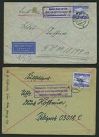 FELDPOSTMARKEN 42 BRIEF, 1942/3, 3 Luft-Feldpostbriefe Mit Verschiedenen Hinweisstempeln H/F - Besetzungen 1938-45