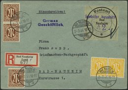 BAD NAUHEIM A 1 BRIEF, 1946, 42 Pf. Schwarz/violett Auf Einschreibbrief Mit 42 Pf. AM-Post, Pracht, Mi. (650.-) - Privatpost