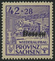 DESSAU IIIADD **, 1946, 42 Pf. Wiederaufbau, Gezähnt, Mit Doppeltem Aufdruck, Pracht, Gepr. Zierer - Otros & Sin Clasificación