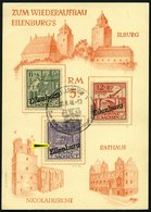 EILENBURG I-IIIA BrfStk, 1946, Wiederaufbau, Gezähnt, Auf Spendenkarte, Dabei Nr. III Mit Abart (auf Mi.Nr. 89I), Pracht - Altri & Non Classificati