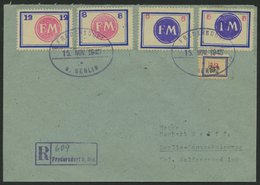 FREDERSDORF Sp124,57-60 BRIEF, 1945, 5 - 12 Pf., Rahmengröße 31x23 Mm, Kleine Wertziffern Mit 12 Pf. Zusatzfrankatur Auf - Posta Privata & Locale