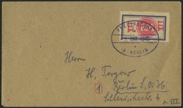 FREDERSDORF Sp 164F BRIEF, 1945, XII Pf., Rahmengröße 38x21mm, Mit Abart Aufdruck Mittelrosa Auf Prachtbrief - Correos Privados & Locales