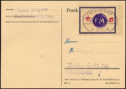 FREDERSDORF Sp 171FI BRIEF, 1945, 6 Pf., Rahmengröße 43x31.5 Mm, Große Wertziffern, Mit Abart Wertziffern Seitlich, Auf - Privatpost