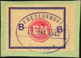 FREDERSDORF Sp 172F BrfStk, 1945, 8 Pf., Rahmengröße 43x31.5 Mm, Große Wertziffern, Mit Abart Wertziffern Seitlich, Prac - Privatpost