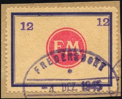 FREDERSDORF Sp 177 BrfStk, 1945, 12 Pf., Rahmengröße 43x31.5 Mm, Kleine Wertziffern, Prachtbriefstück, Gepr. Sturm Und D - Postes Privées & Locales