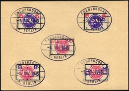 FREDERSDORF Sp 226-30 BrfStk, 1945, 5 - 30 Pf., Rahmengröße 28x19 Mm, Große Wertziffern, XII Pf. Eine Runde Ecke Sonst P - Posta Privata & Locale